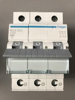 Hager MCS363 Leitungsschutzschalter 63A, 3polig mit QuickConnect